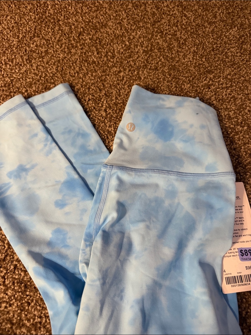lululemon athletica Light Blue Tie-Dye Leggings - Picture 3 of 3